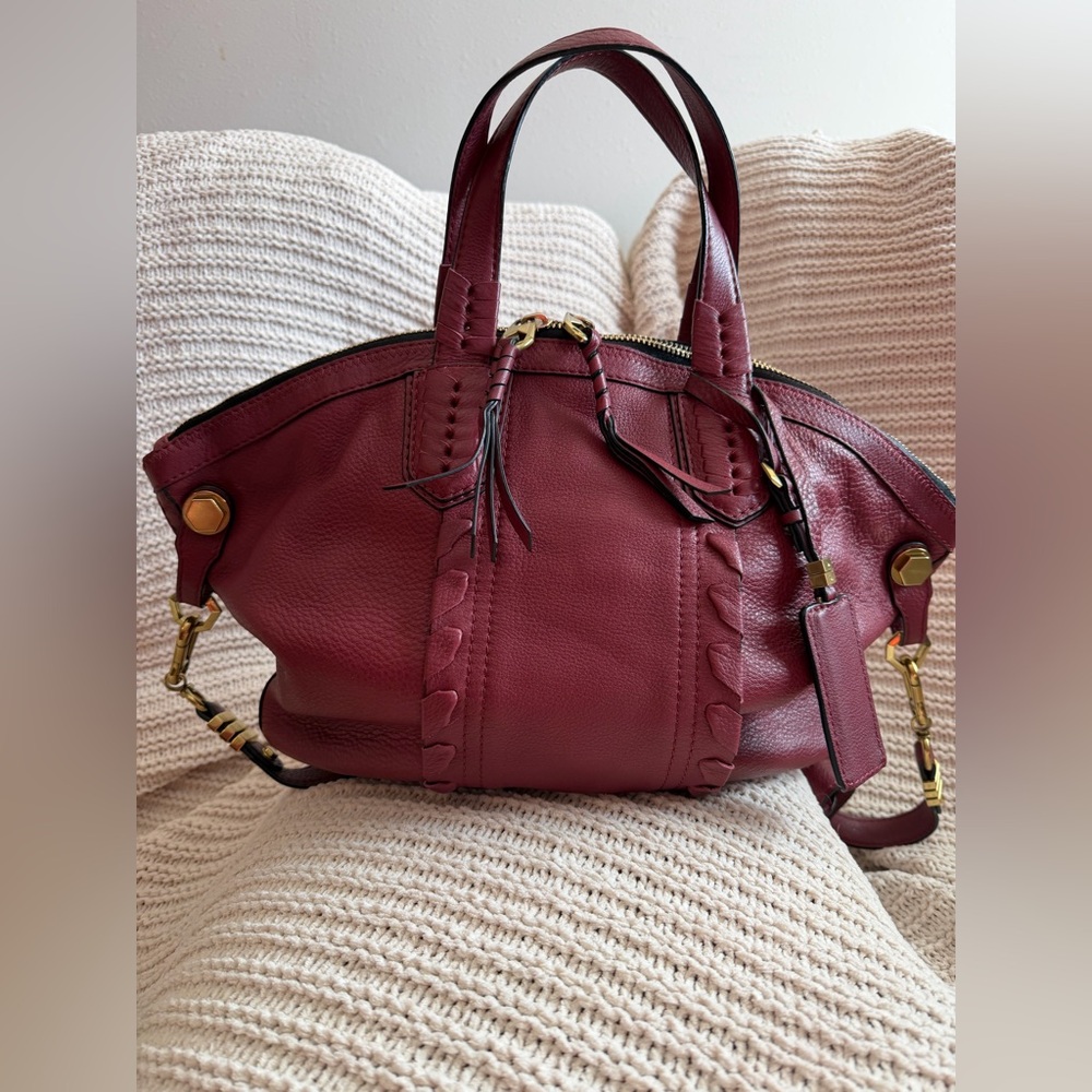 orYANY Burgundy Cassie Leather Satchel Shoulder Crossbody EUC - Picture 4 of 13